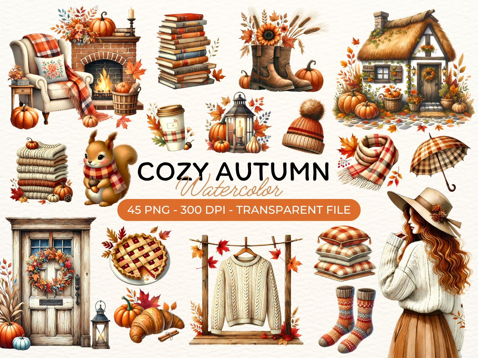 Cozy Autumn Clipart PNG Bundle Graphic by Mimoshi Design · Creative Fabrica