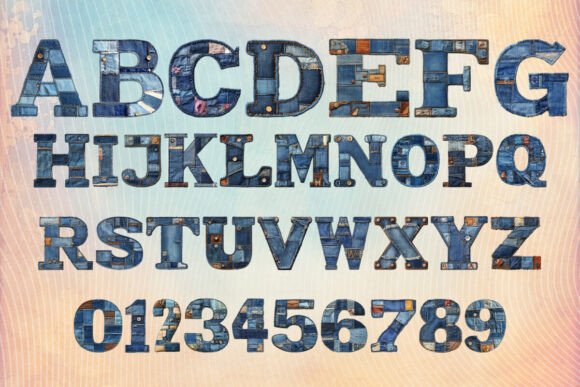 Denim Jean Alphabet Font - Preview 1