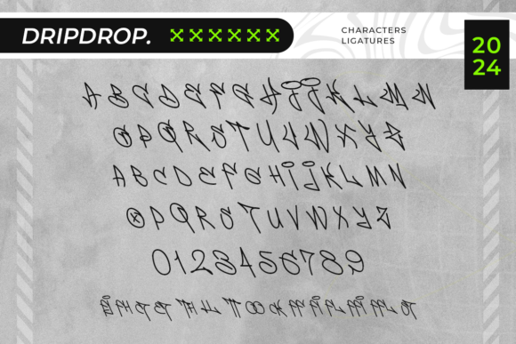Drip Drop Font PNG with transparent background - Preview 1