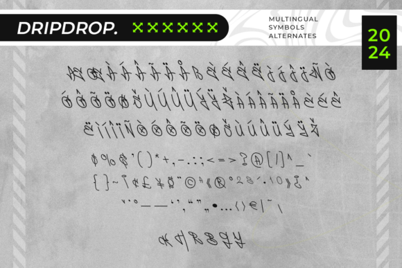 Drip Drop Font PNG with transparent background - Preview 2