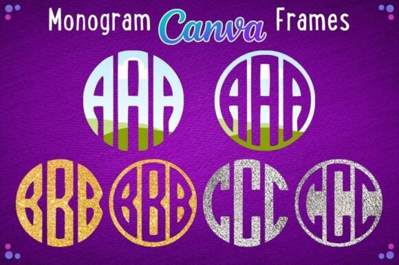 Monogram Canva Frame Alphabet Set