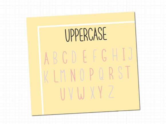 Neat Realistic Note Font PNG with transparent background - Preview 2