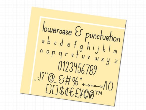 Neat Realistic Note Font PNG with transparent background - Preview 3