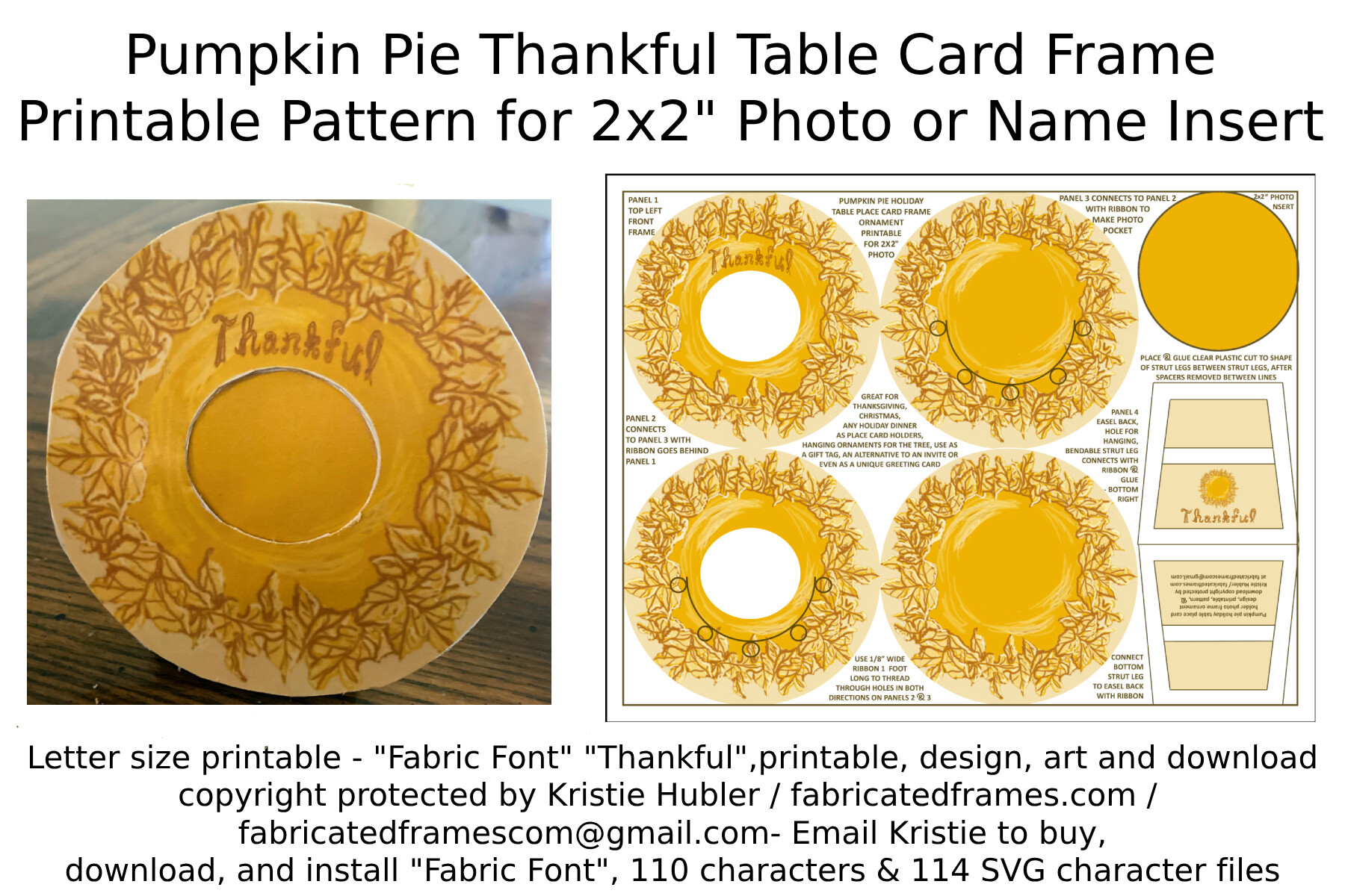 Pumpkin Pie Thankful Table Card Frame