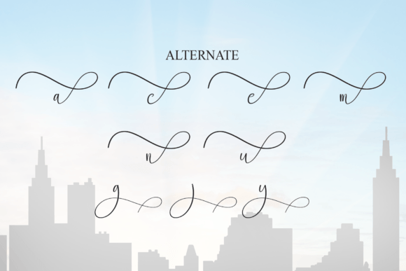 Radiance Skyline Font PNG with transparent background - Preview 6