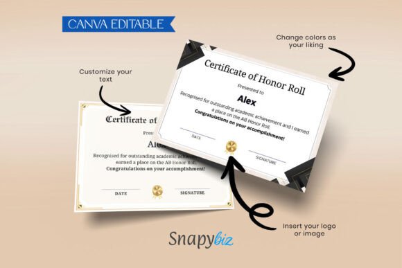 School Honor Roll Certificate Template