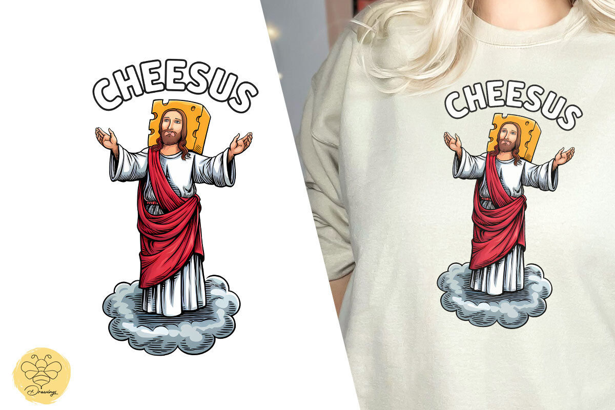 Cheesus Christ Funny Cheese Jesus PNG Graphic by BeeDrawings · Creative ...