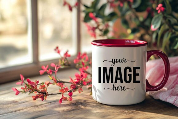 Coffee Mug Red Handle Mockup Graphic Product Mockups By Shamiul