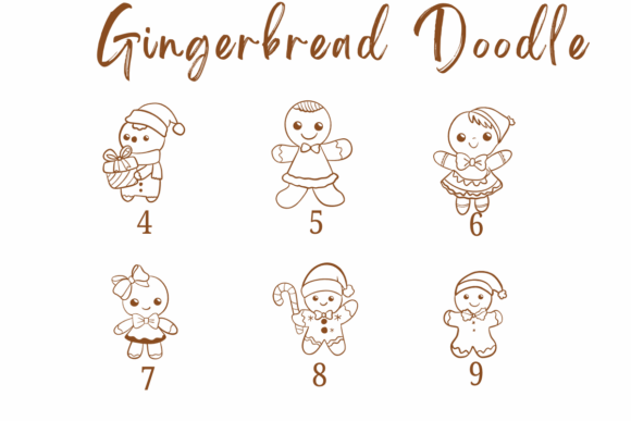 Gingerbread Doodle Font PNG with transparent background - Preview 3