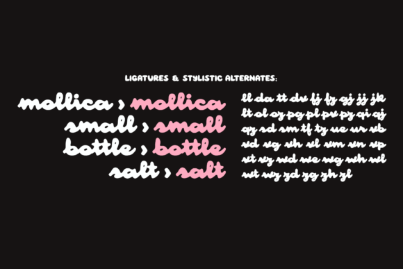 Mollica Font PNG with transparent background - Preview 3