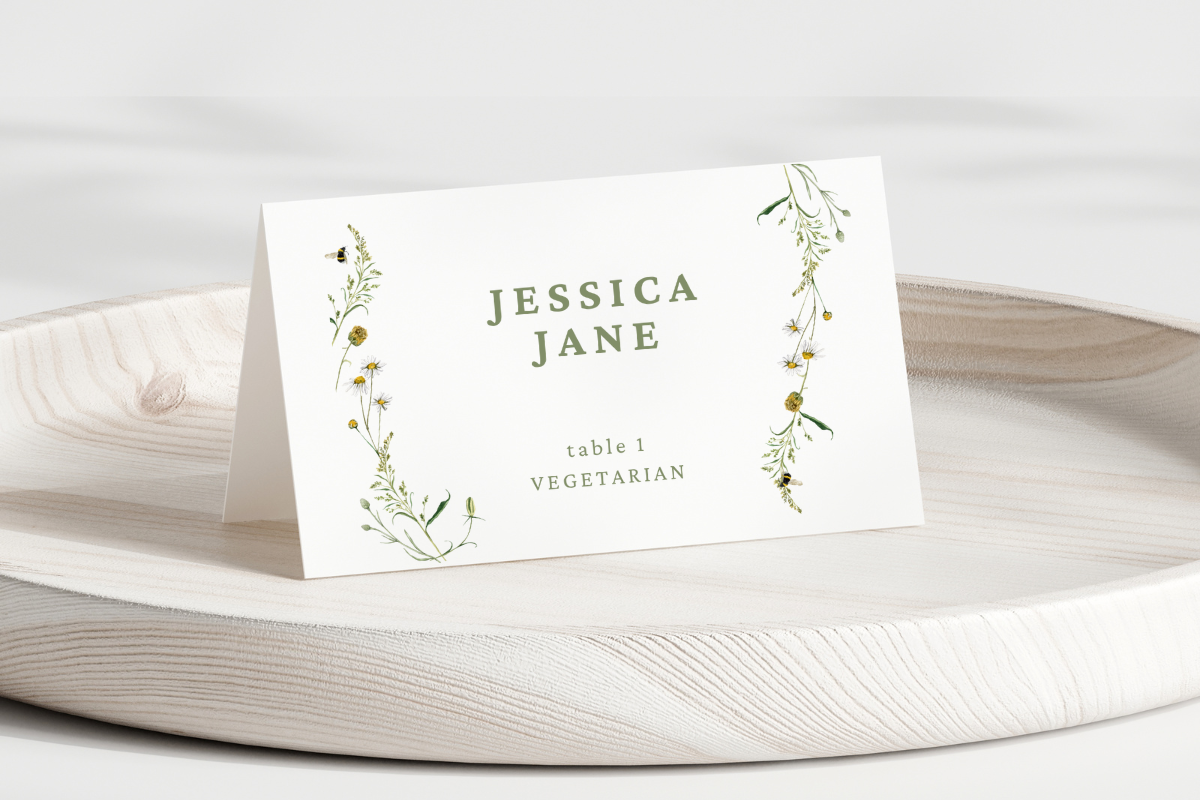 Printable Floral Wedding Place Cards