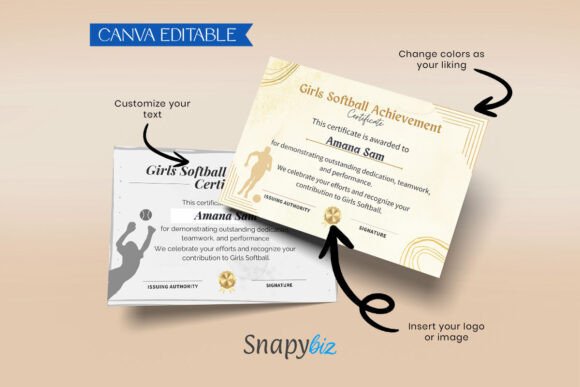 Softball Printable Certificate Templates