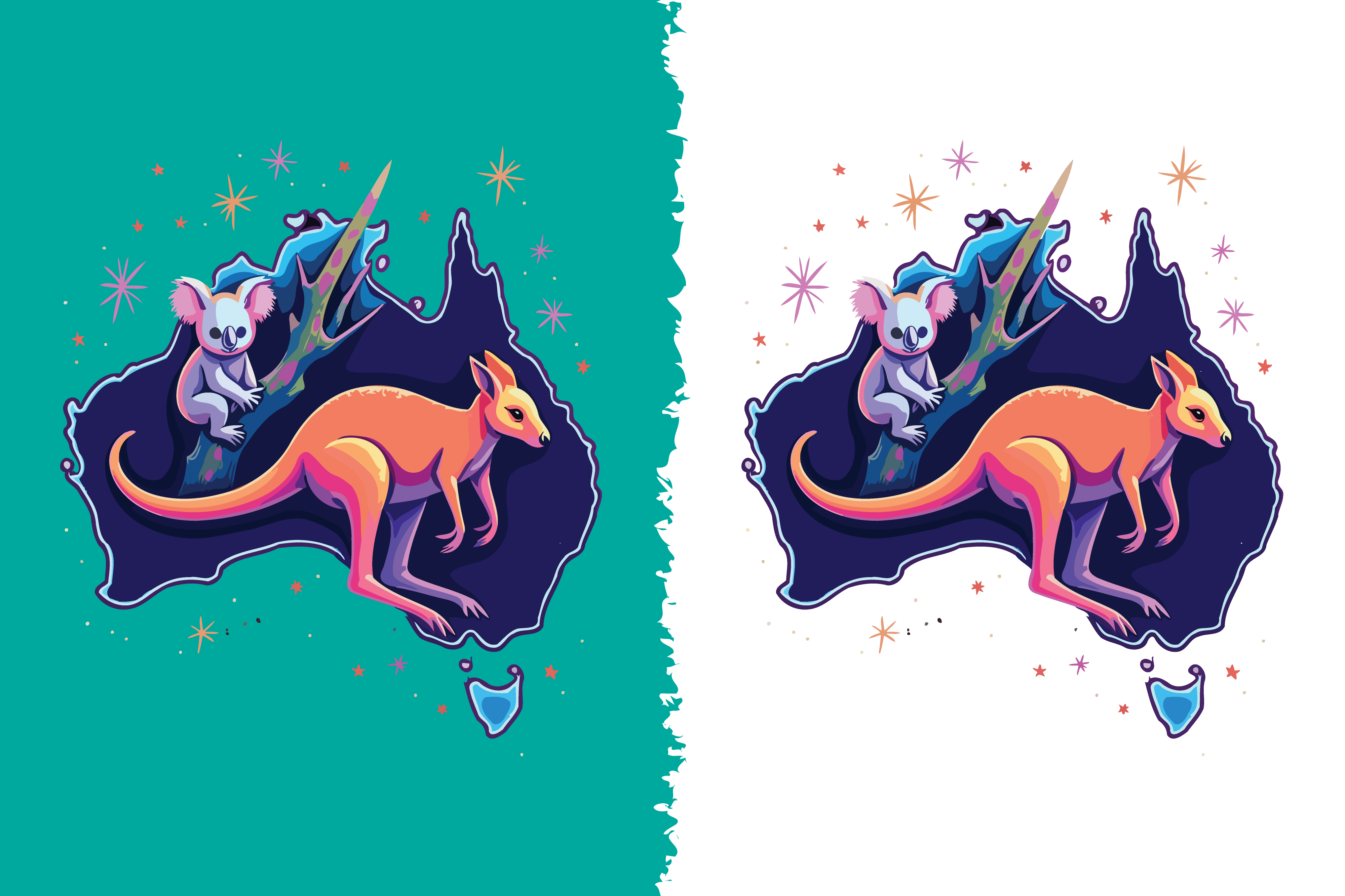 Vivid Australia - Aussie Map Design Graphic by AR88Design · Creative ...