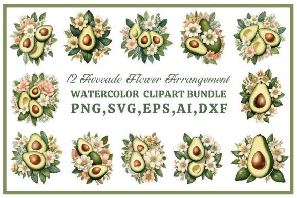 Avocados Watercolor Clipart Bundle #03 Graphic by Jugo's Universe ...