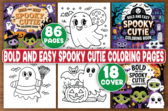 Bold and Easy Spooky Cutie Coloring Book