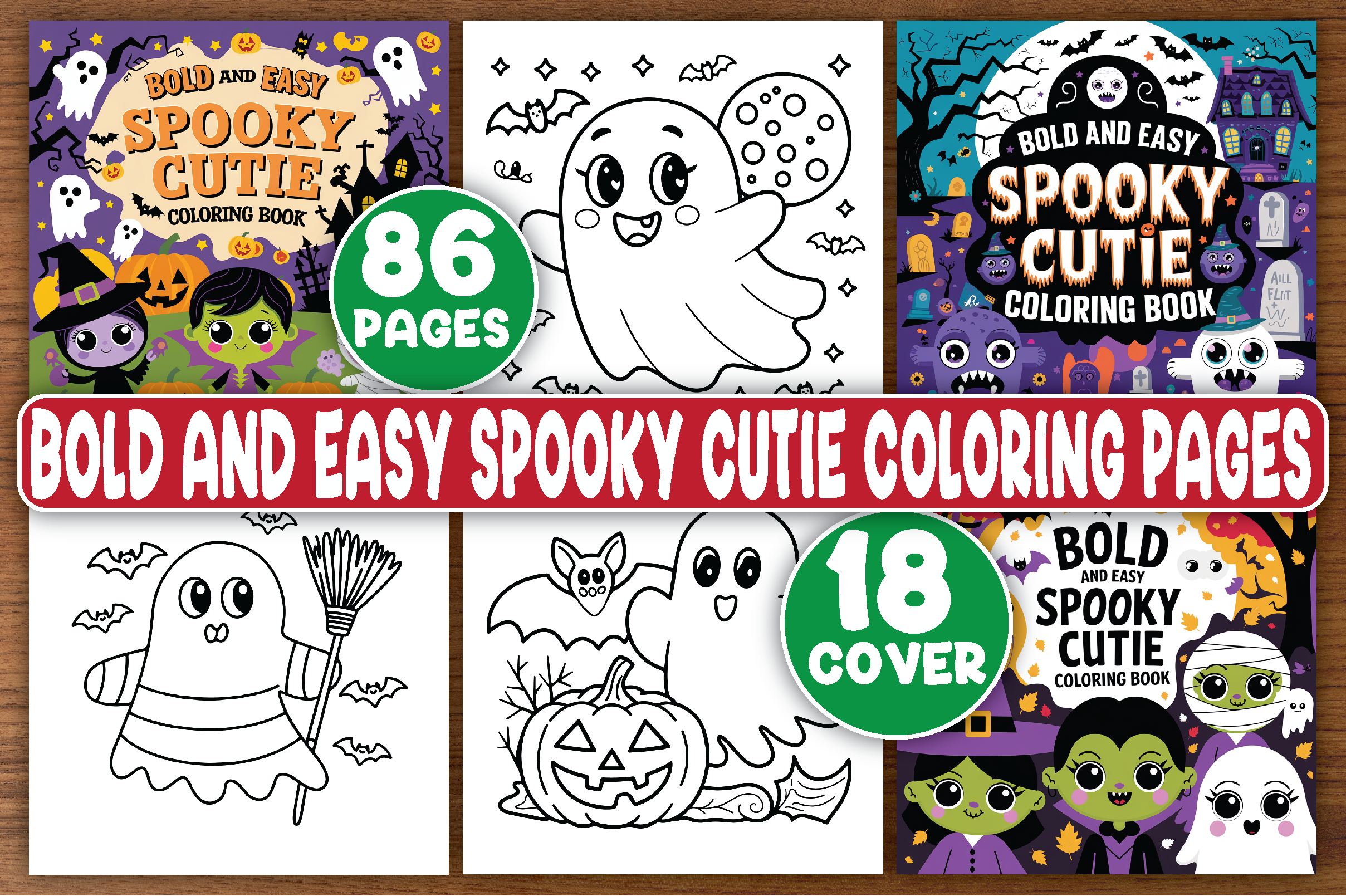 Bold and Easy Spooky Cutie Coloring Book