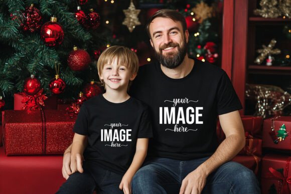 Daddy and Me T-shirt Mockup Graphic Product Mockups By Shamiul