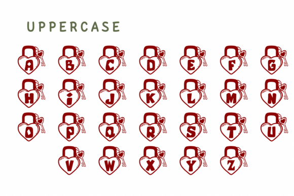 Heart Key Font - Preview 1