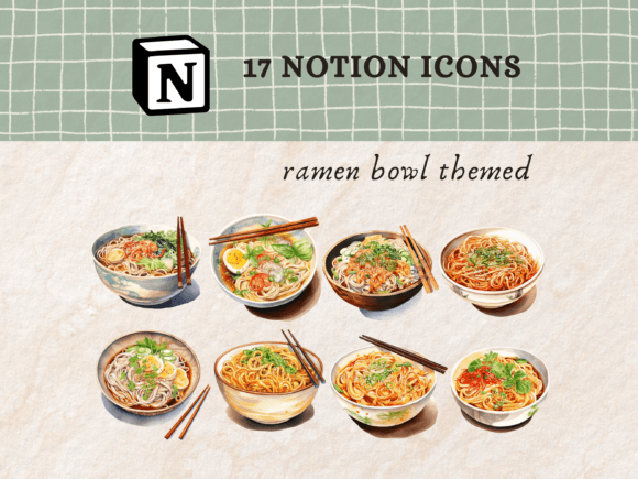 Japanese Ramen Bowl Notion Icons