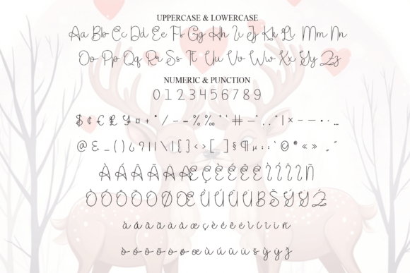 Love Reindeer Font PNG with transparent background - Preview 6