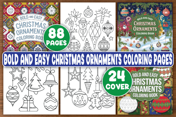 Bold Christmas Ornaments Coloring Book