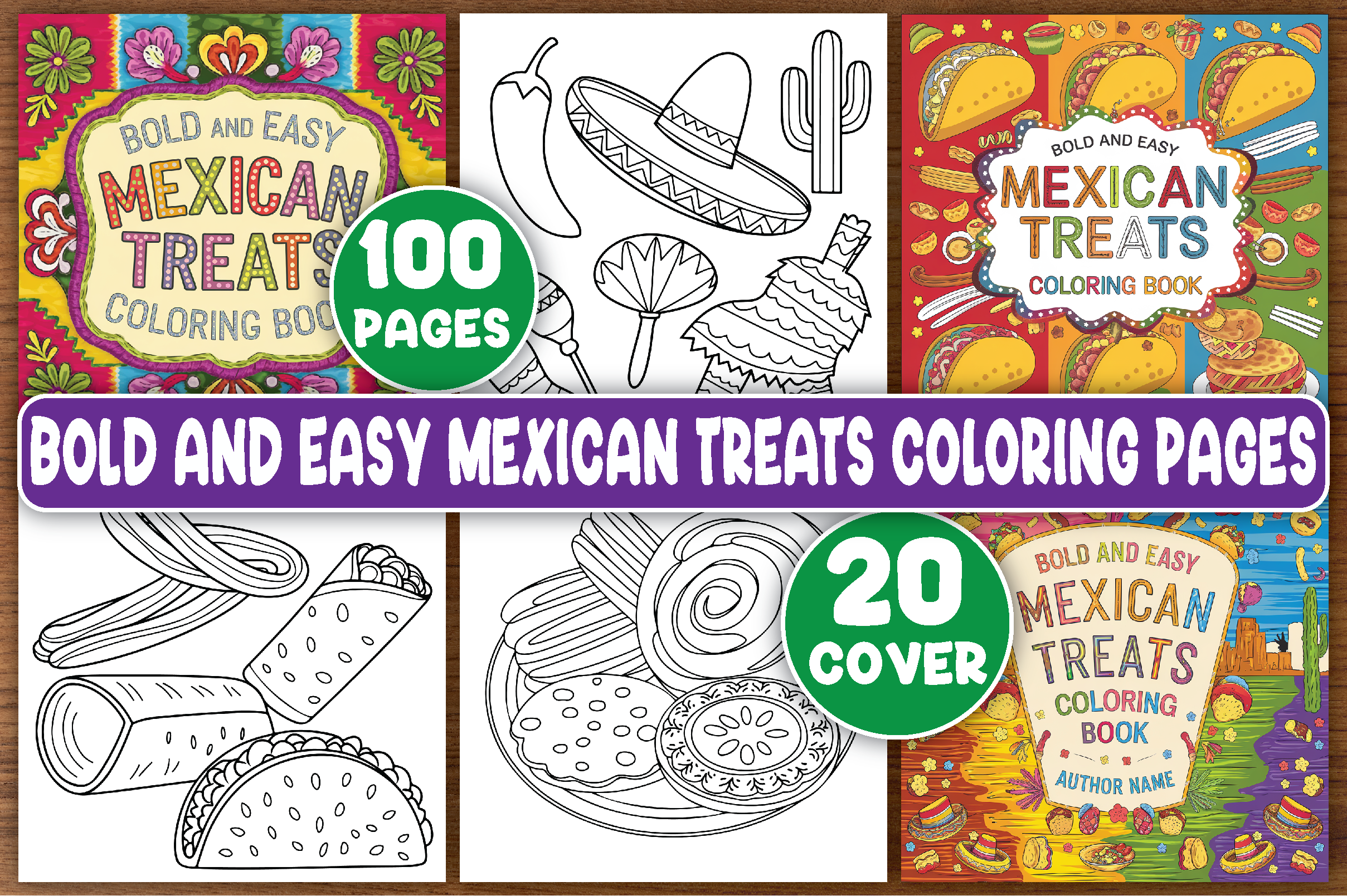Bold Mexican Treats Coloring Book Pages