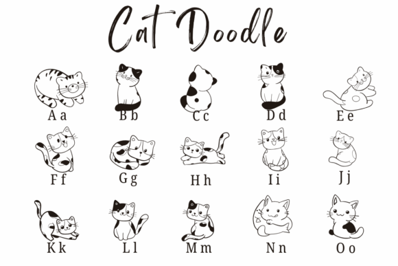 Cat Doodle Font - Preview 1