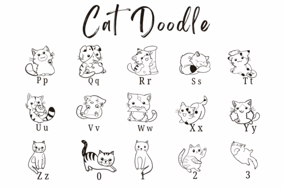 Cat Doodle Font - Preview 2