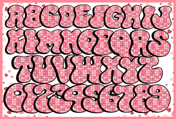 Groovy Valentines Font PNG with transparent background - Preview 1