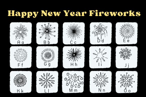 Happy New Year Fireworks Font - Preview 1