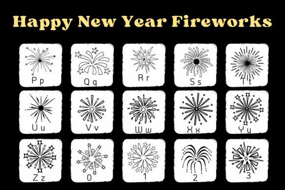 Happy New Year Fireworks Font - Preview 2