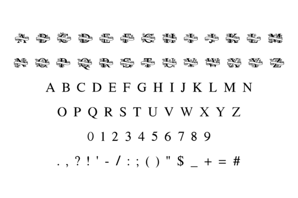 Monogram Flora Font PNG with transparent background - Preview 4