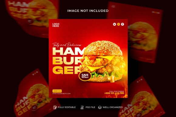 Preview of Restaurant Social Media Post Design food social media design template