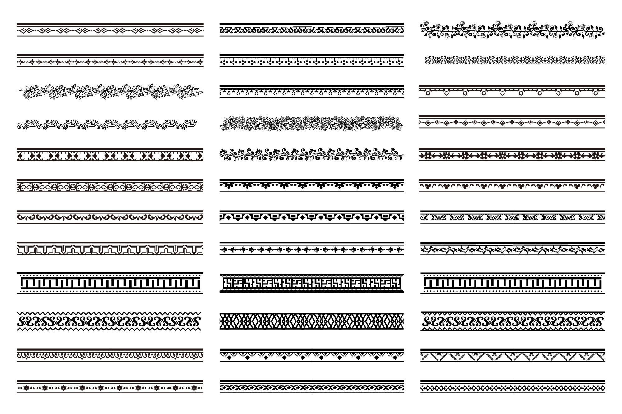 SVG Border Decoration Elements Patterns