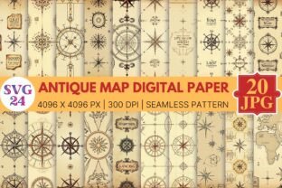 Antique Map Digital Paper Graphic by SVG24 · Creative Fabrica
