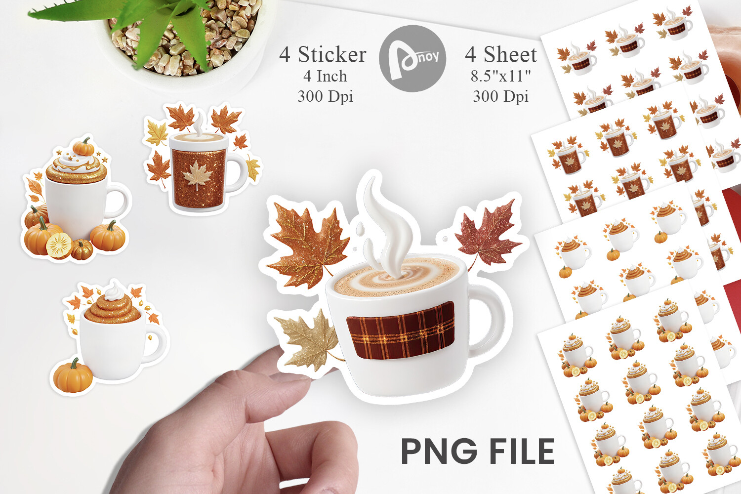 Mug Decor Sticker Autumn Coffee Mug Sticker Graphic by Artnoy · Creative Fabrica