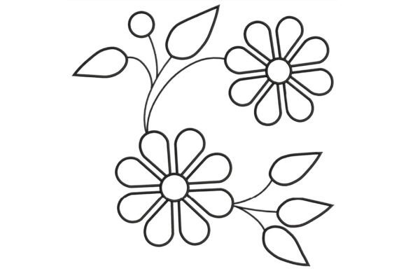 Beautiful Flower Outline