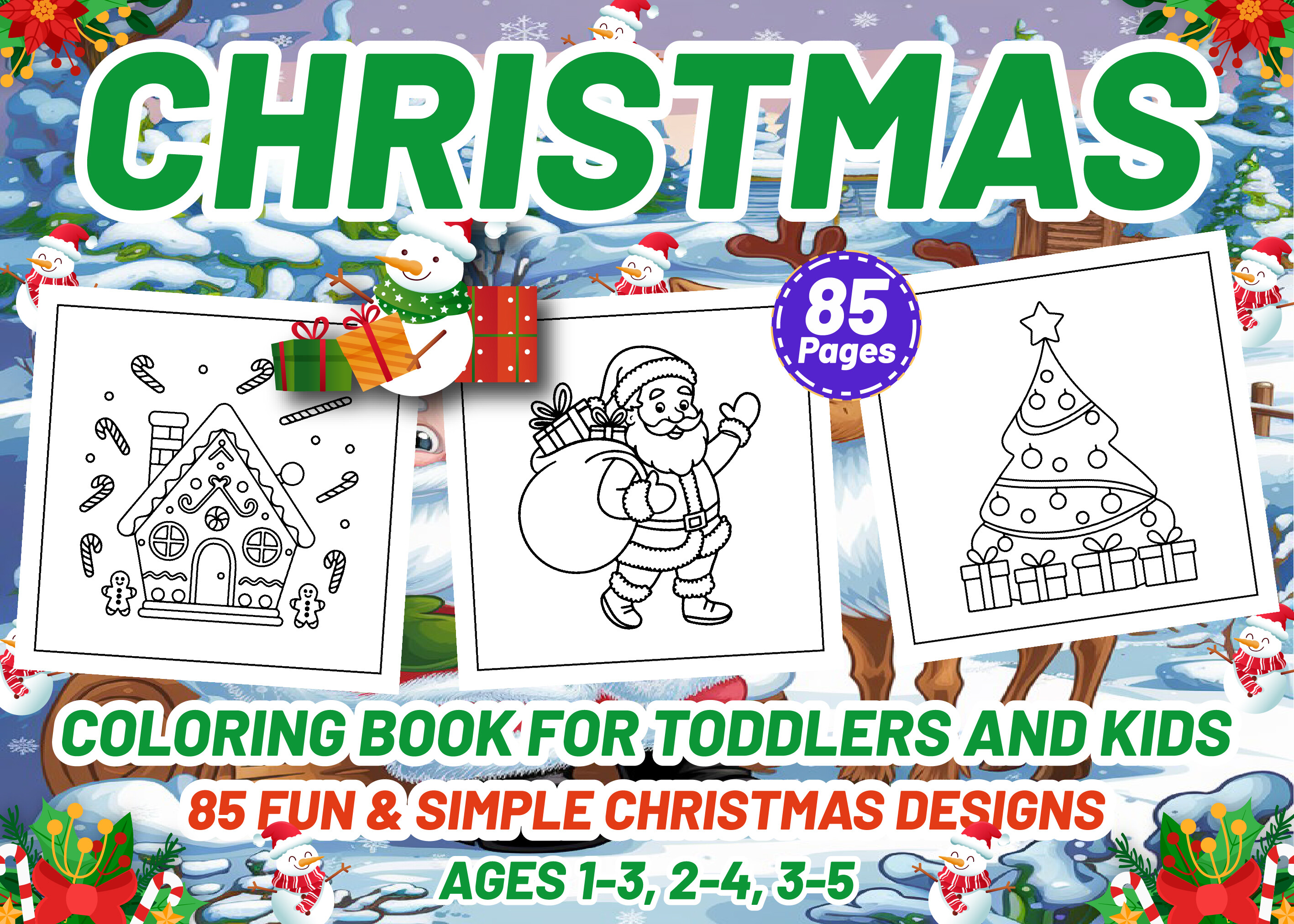 CHRISTMAS COLORING BOOK for TODDLER KIDS