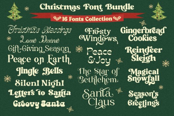 Christmas Bundle | Festive Holiday Font - Preview 1