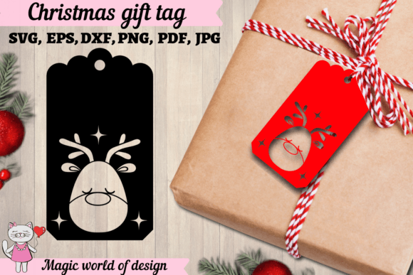 Christmas Gift Tags Reindeer Svg