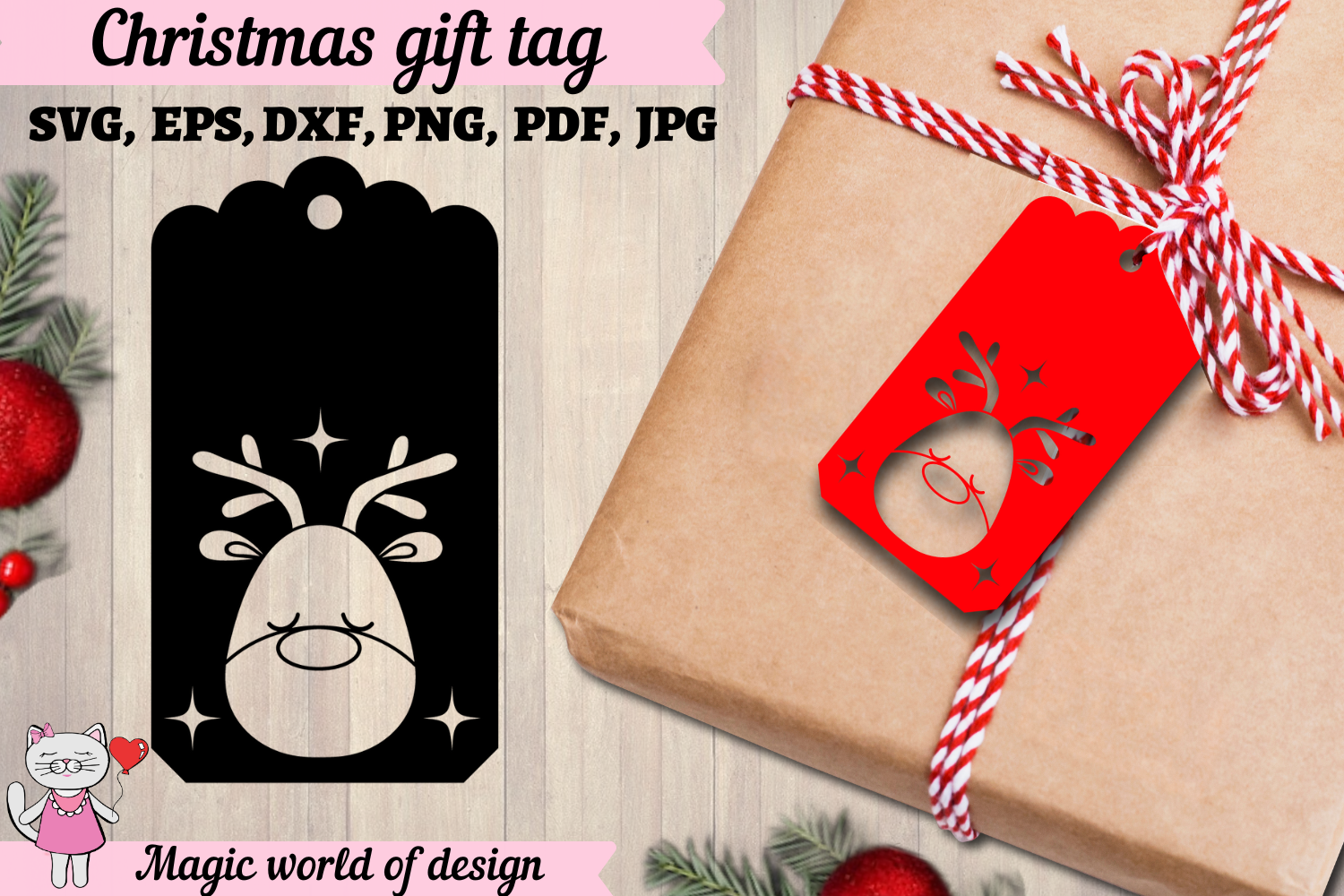Christmas Gift Tags Reindeer Svg