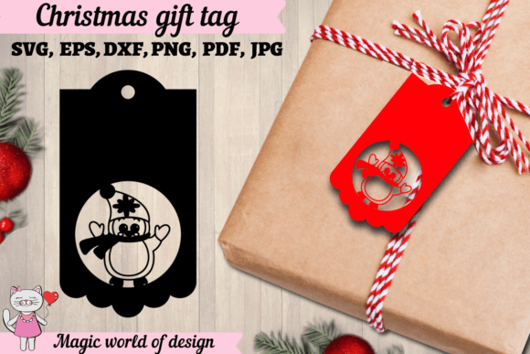Christmas Gift Tags Snowman Svg