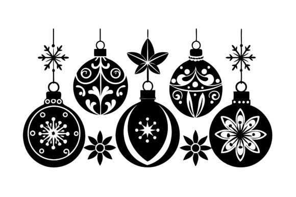 Christmas Ornament Silhouette Icon. Gráfico Mockups de Materiales de Impresión Por M.k Graphics Store