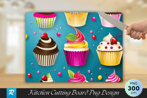 Cupcake Cutting Board PNG Design