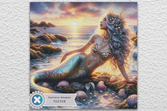 Fantasy Mermaid Cross Stitch Pattern PDF