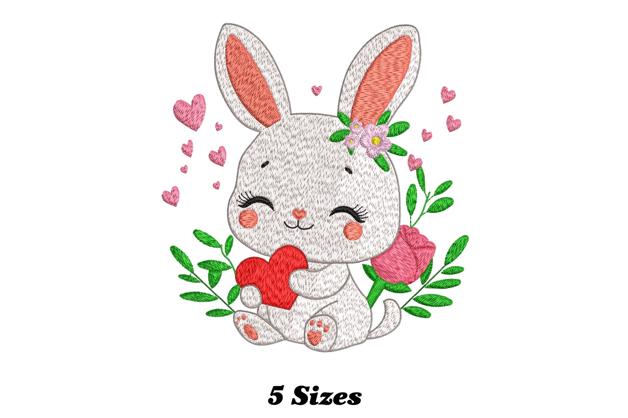 Cute Rabbit Creative Floral Cute Rabbit · Creative Fabrica