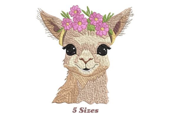 Happy Face Floral Llama