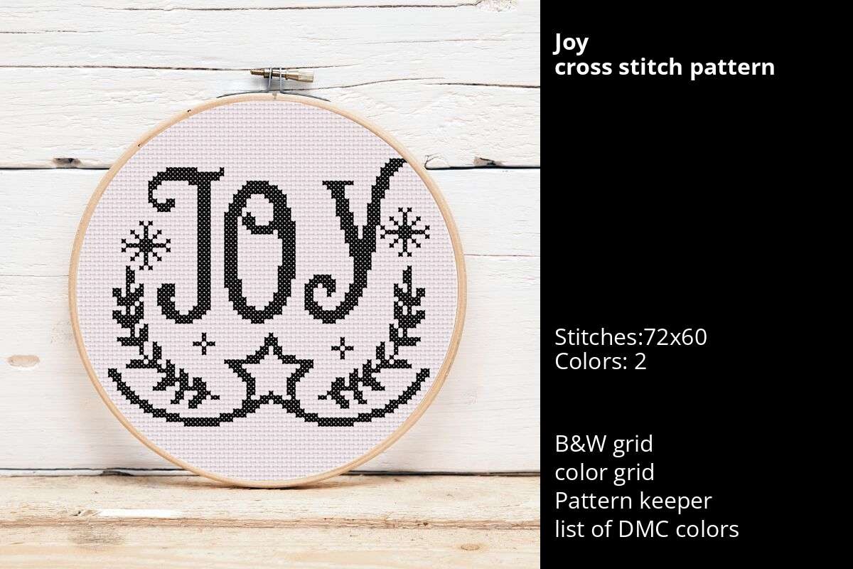Joy Cross Stitch Pattern