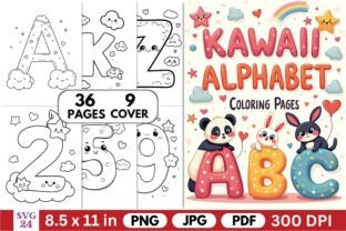 Kawaii Alphabet Coloring Pages for Kids Gráfico por SVG24 · Creative ...