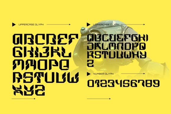 Mechadroid Font PNG with transparent background - Preview 1